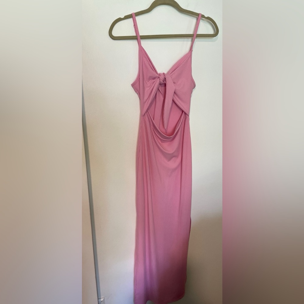 Lyaner Pink Maxi Spaghetti Strap Slip Dress Women’s Medium